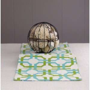  Modern Green and Orange Table Runner 60 inches long 