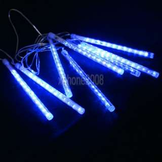 20CM 8P 96 LED Blue Mini Snowfall Meteor LED String Lights Wedding 