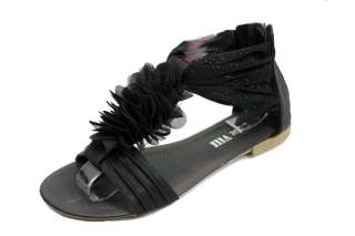 Penny   XIII Glitter Ruffle Open Toe Sandal   Black