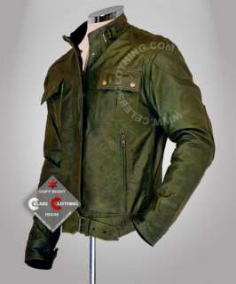 Wanted Wesley Gibson Real Olive Green Leather Jacket  