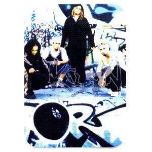 Korn   Group Shot on Graffiti Background   Rectangle Sticker / Decal