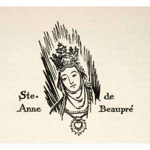  1947 Lithograph Saint Anne De Beaupre Quebec Canada Roman Catholic 