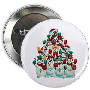 2.25 Button Christmas Holiday Stacked Snowmen: Everything 