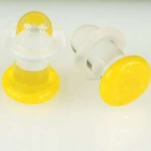  Pair of Glass Single Flared Color Front Plugs: 2g, Opaque 