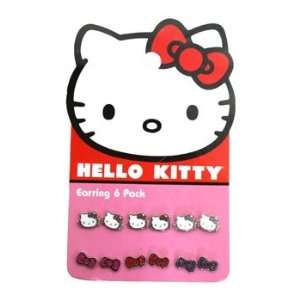  Earring Pack   Hello Kitty   Sanrio Bows Face Set 6 Toys & Games