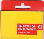   (UK) SIM cards Pay As You Go 250MB free for tablets laptop dongle