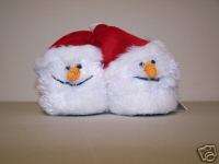 NWT Adorable Plush Snowmen w/ Santa Hats Slippers  