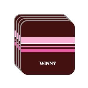 Personal Name Gift   WINNY Set of 4 Mini Mousepad Coasters (pink 