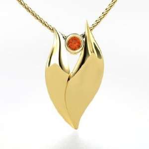   Flame Pendant, 14K Yellow Gold Necklace with Fire Opal: Jewelry