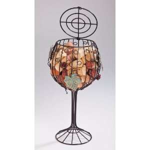  Wine Glass Metal Cork Holder: Home & Kitchen