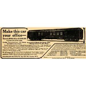  1918 Ad Franklin Institute Train Car Locomotive US Mail 