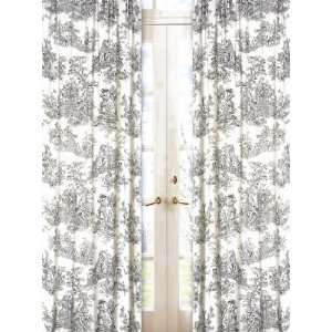    Black French Toile Window Curtain Panel Set: Home & Kitchen