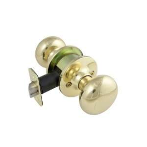   Security Flat Ball Passage Door Handle and Lock, Polished Brass: Home