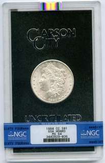 1884 cc GSA Carson City Morgan Silver Dollar MS 64 NGC Box COA  