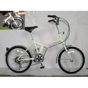  20 Folding Bike 6 Shimano Speed white: Sports & Outdoors