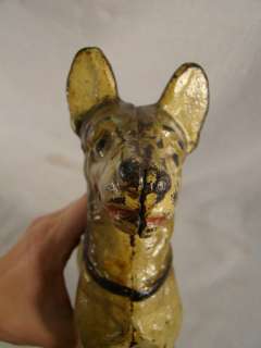   IRON Figural HUBLEY Old GERMAN SHEPHERD Dog Victorian DOORSTOP  
