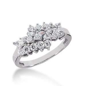  14k Gold Diamond Anniversary Wedding Ring 10 Round Brilliant 