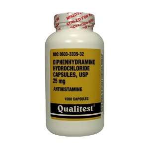   Active Ingredient of Benadryl® Allergy   1000 Capsules #2629 Health
