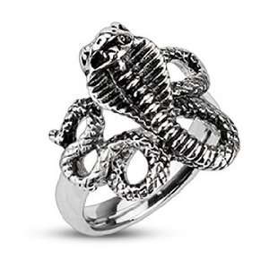   Steel Ferocious Cobra Cast Ring   Size 14 West Coast Jewelry Jewelry