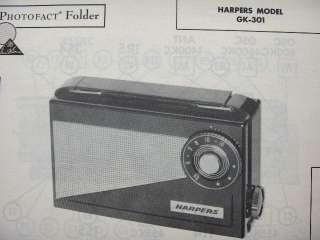 HARPERS GK 301 TRANSISTOR RADIO PHOTOFACT  