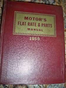 Motors Flat Rate & Parts Manual 1959 31st Edition  