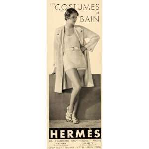  1932 French Ad Hermes Swimsuit Costume de Bain Fashion 