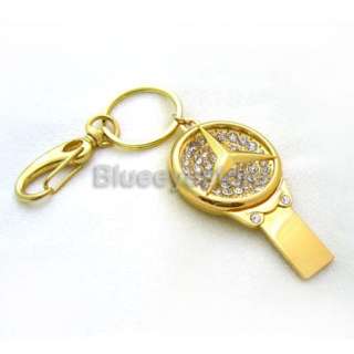 4GB Gold Mercedes BenzKey Keychain USB 2.0 Flash Memory Pen Drive Real 