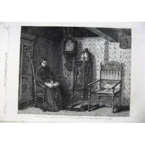   Art 1870 Old Woman Chair Widowed Childless Prussia