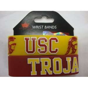  Usc Trojans Silicone Rubber Wrist Bands Bracelets Set of 2 