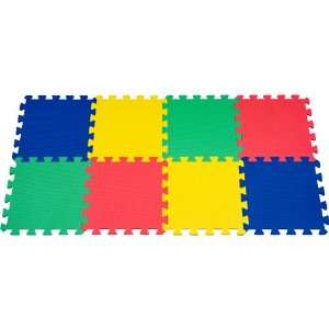TG 8 Piece Multi Color Eva Foam Exercise Mat (Medium):  