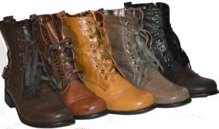 Womens Lace Up Military Combat Boots in Five Colors, S, NIB 