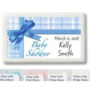 Baby Keepsake: Blue Gift Wrap Baby Shower Design Personalized Mint 