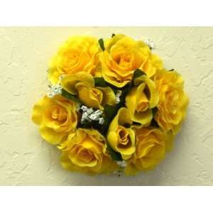    Set of 6 YELLOW Rose Flower 3 Candle Rings: Home & Kitchen