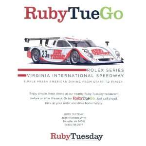  2007 Ruby Tuesday RubyTueGo VIR Grand Am postcard 