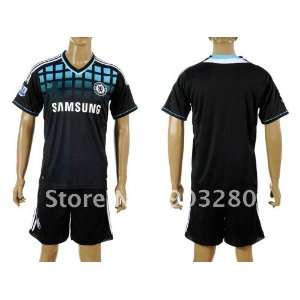 whole thai quality chelsea 11/12 black away home soccer jersey 