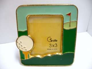 Golf Themed Giraffe Brand 3x3 USA Picture Frame Enamel  