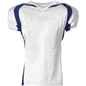   Custom Football Game Jerseys WHITE/NAVY   WHN Y2XL: Sports & Outdoors
