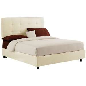 White Microsuede Tufted Bed (Full): Kitchen & Dining