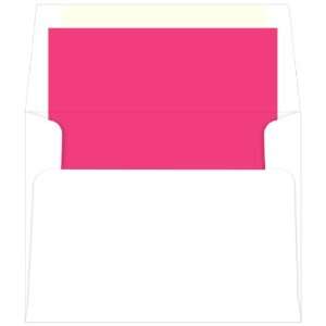  A2 Lined Envelopes   White Hot Pink Lined (50 Pack): Arts 