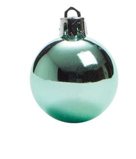 Set 4 1.5 Mini Plastic Unbreakable Ball Christmas Ornament Aqua Teal 