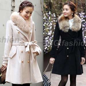   Womens Luxury Long Belted Trench Coat Winter Jacket Parkas Outwear