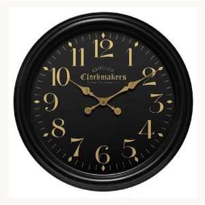  New   Chester Clockmaker Black   Black & Gold Resin Wall 