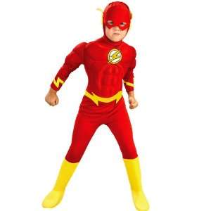 The Flash Costume Child Muscle Chest Small 4 6: Toys 