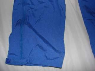   2pc Suit Blue Jacket & Full Zip Pants Nylon Wind Snow Ladies, L  
