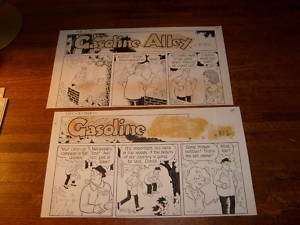 GASOLINE ALLEY SUNDAY art TOP PORTIONS of 2, BILL PERRY  