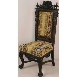  Large Antique French Carved Oak Throne Library Chair: Home 