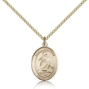 Gold Filled St. Saint Charles Borromeo Medal Pendant 3/4 x 1/2 Inches 