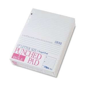    Hole Punched Pad, Wide Rule, 8 1/2 x 11, White, 12 50 Sheet Pads/pk