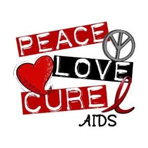  Peace, Love, Cure AIDS Round Stickers Arts, Crafts 
