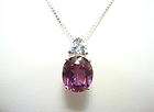 Orchid Mystic Topaz Oval And Trillion Silver Necklace Designer Look 